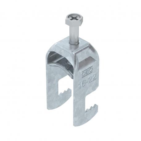 Clamp clip 2056 F-foot, 1-fold, metal pressure sleeve, FT 16 | 22 | 3