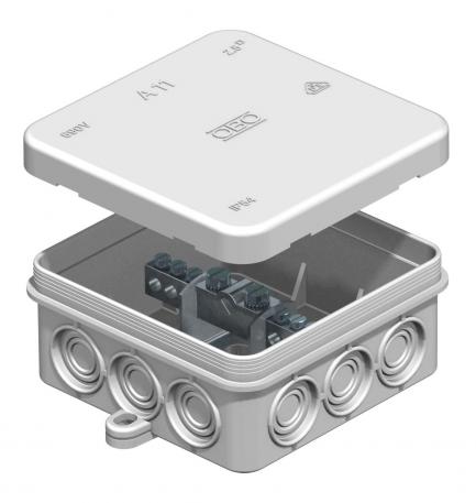 Equipotential busbar 1804 for surface mounting 90.5 | 90.5 | 39.3 |  | Light grey; RAL 7035