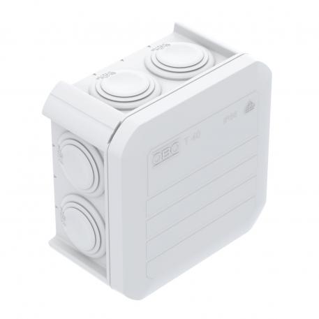 Junction box T 40, plug-in seal 77x77x46 | 7 | IP56 | 7 x M25 | Pure white; RAL 9010