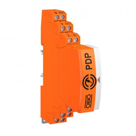 Plug-in data cable protection, 2x2-pin, direct earthing, with visual signaling