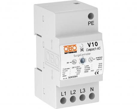 Surge arrester V10 Compact with audible signalling 255 V