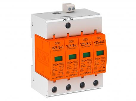 Combination arrester V25, 3-pole 280 V with remote signalling