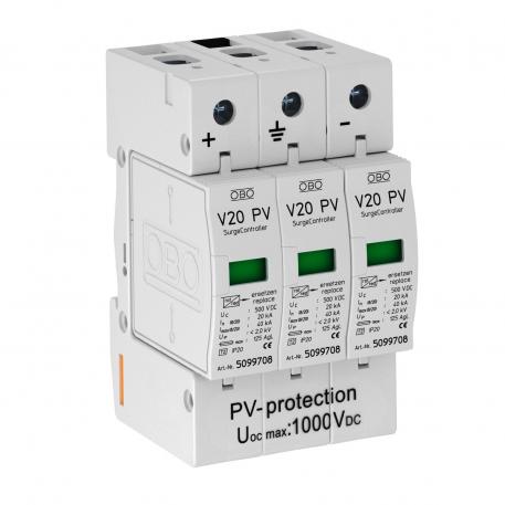 PV surge protection V20, 1,000 V DC 3 | IP20