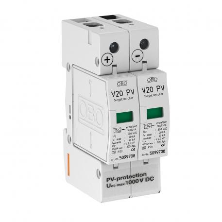 PV surge protection V20 2pole 1000 V DC 2 | IP20