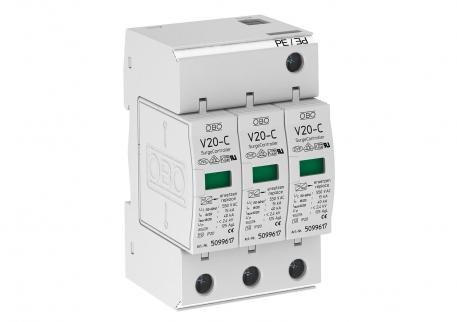 Surge arrester, 3-pole 550 V 3 | 550 | IP20