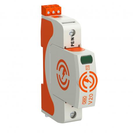 Surge arrester V20, 1-pole with remote signalling, 280 V 1 | 280 | IP20