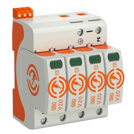 Surge arrester V20, 2-pole with remote signalling, 550 V