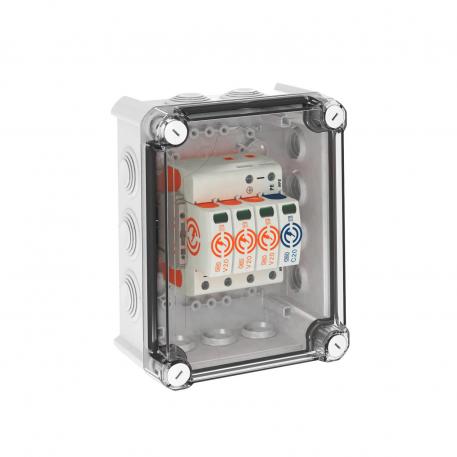 System solution, surge arrester V20 in housing, 3-pole + NPE, 280 V 3+N/PE | 280 | IP66