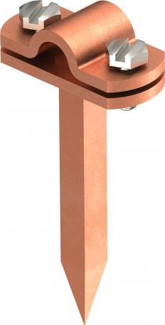 Cable bracket Rd 8−10 mm, with square pin, copper-plated