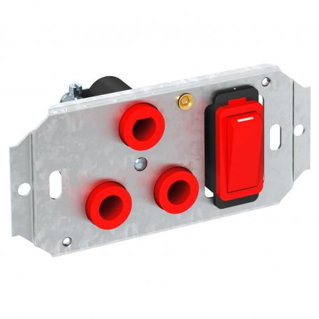 0° socket with switch, O-Line, single, 16 A, encoded 