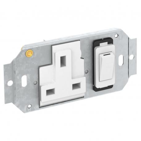 0° socket with switch, O-Line, single, 13 A